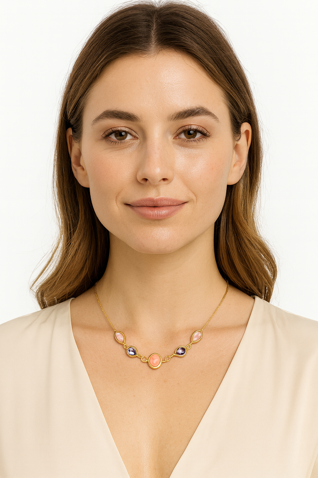 Ogrlica s kapljicom prirodnog ružičastog Opala - Slika 3