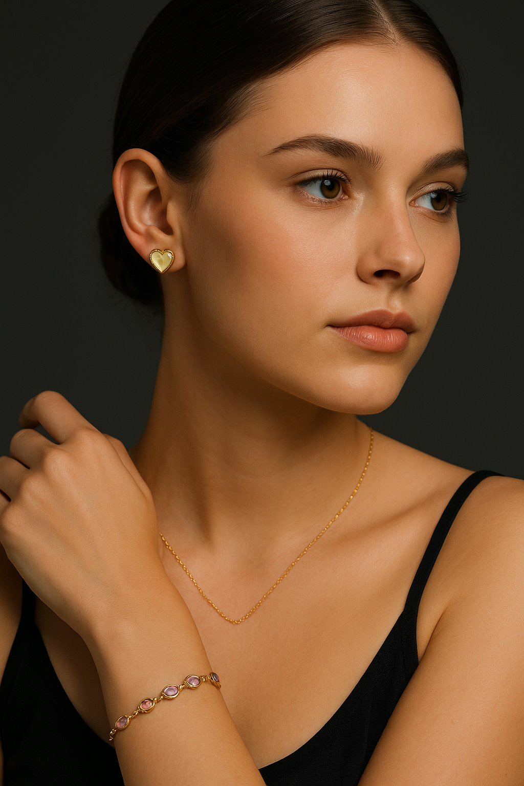 Narukvica Ružičasti Opal — Srebro 925 s 18k pozlatom - Slika 3