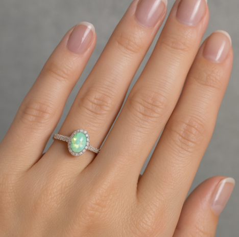 Prsten s Opalom i Cirkonijevim oksidom 2,24g - Slika 3
