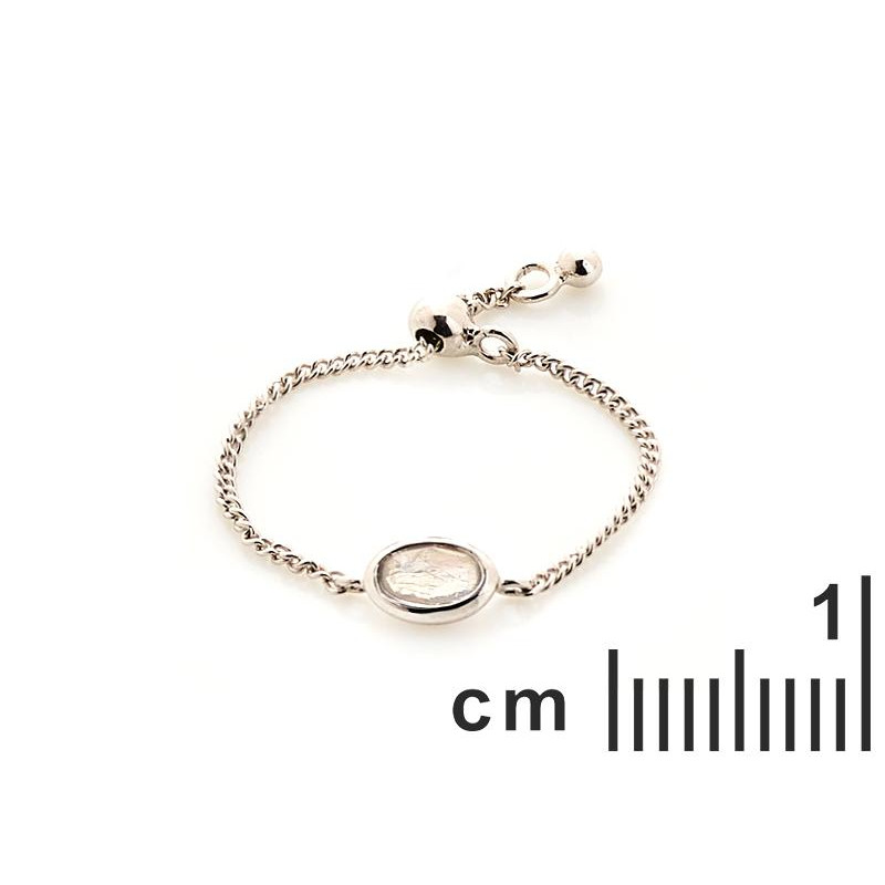 Podesivi Prsten s bijelim mjesečevim kamenom - Slika 2