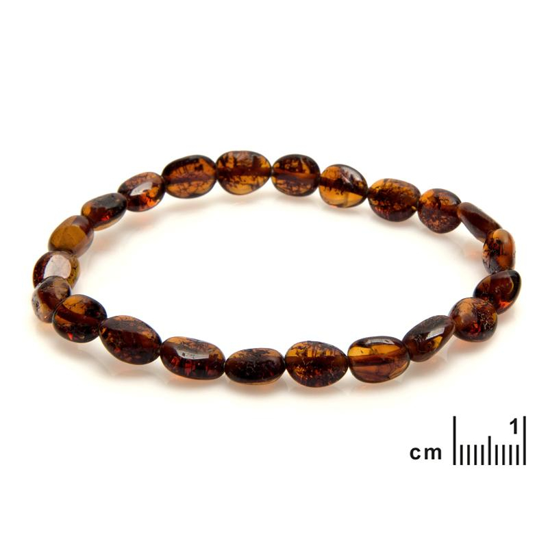 Narukvica s prirodnim jantarom boje konjaka iz masline Baltičkog mora - Slika 2