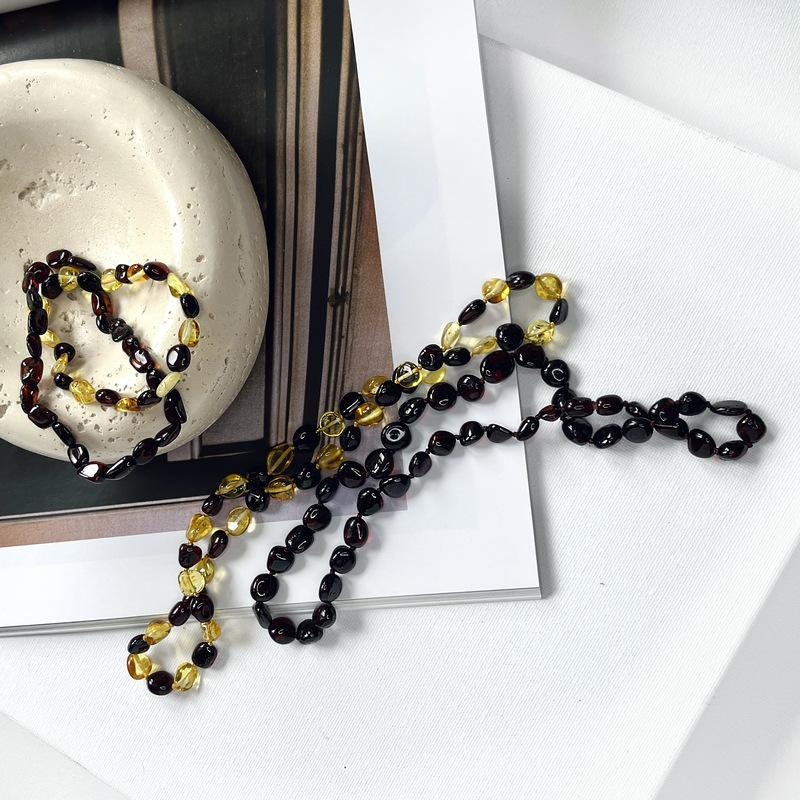 Narukvica s prirodnim jantarom boje konjaka iz masline Baltičkog mora - Slika 4