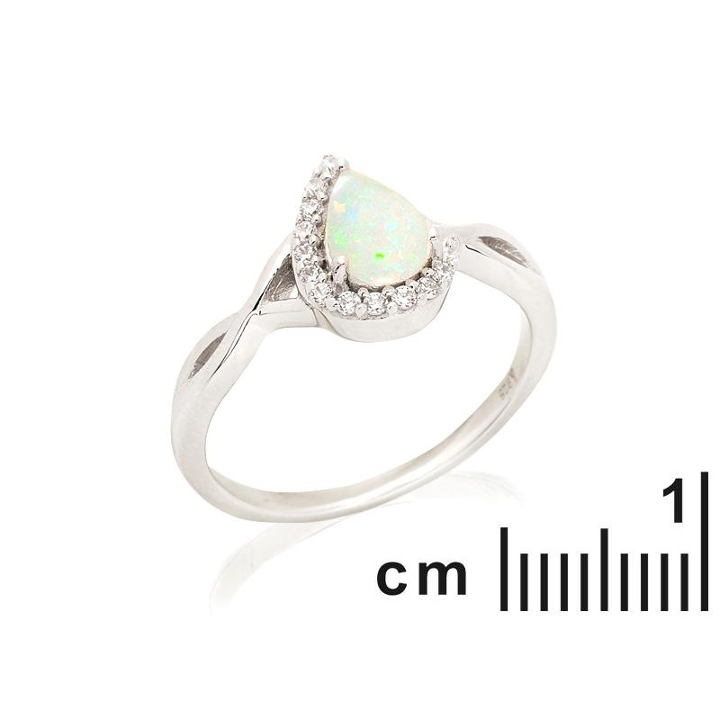 Prsten s Opalom i cirkonijevim oksidom 2,32g - Slika 2