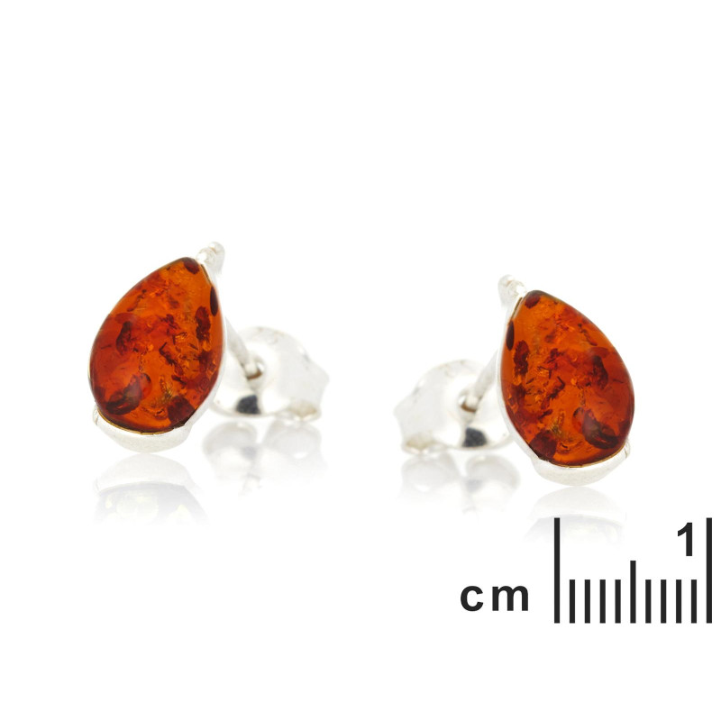Naušnice s konjak jantarom iz kapljice Baltičkog mora - Slika 2