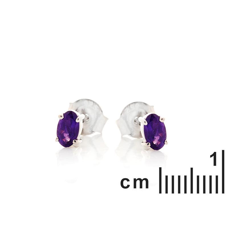 Naušnice s prirodnim ljubičastim Ametistom - Slika 2
