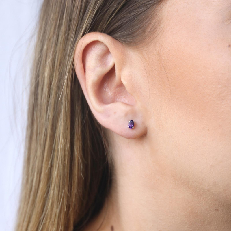 Naušnice s prirodnim ljubičastim Ametistom - Slika 3