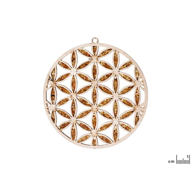 Privjesak Cvijet života od breze i Jantara - Slika 2