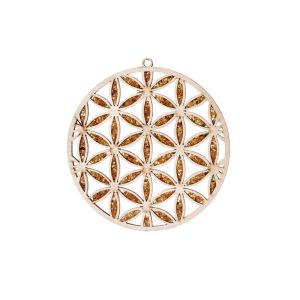 Privjesak Cvijet života od breze i Jantara