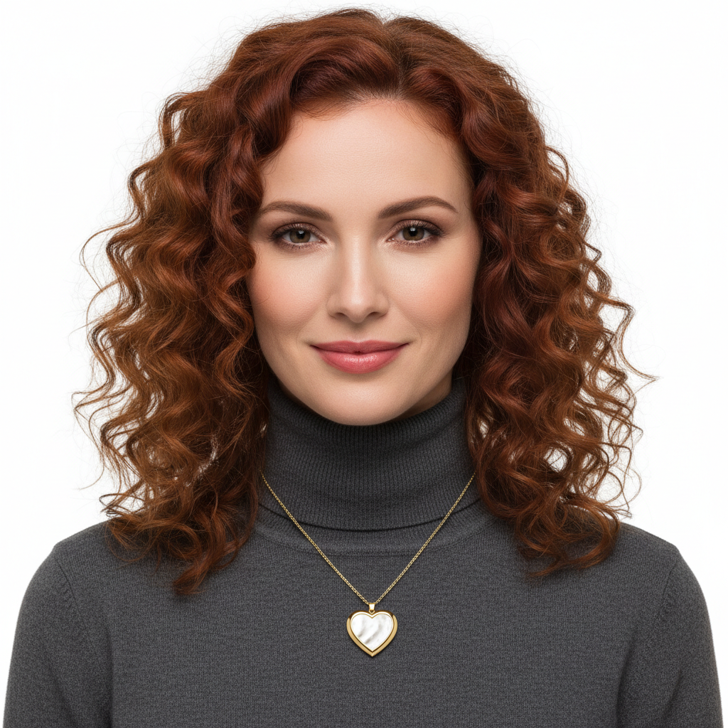 Ogrlica u obliku srca s prirodnim zelenim Prenitom