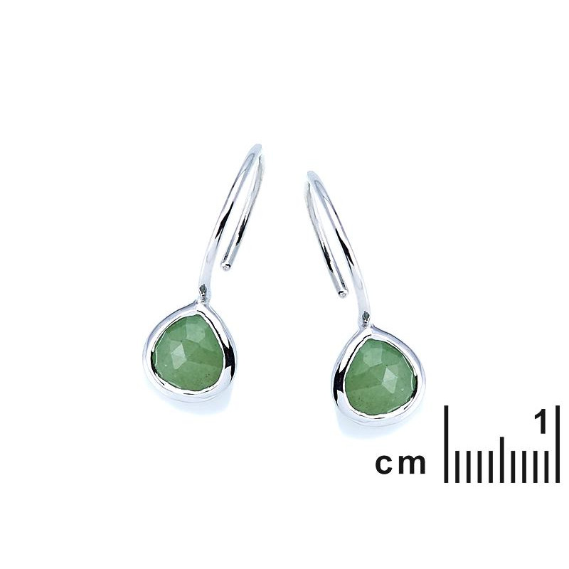 Naušnice u obliku srca s prirodnim zelenim Aventurinom - Slika 2