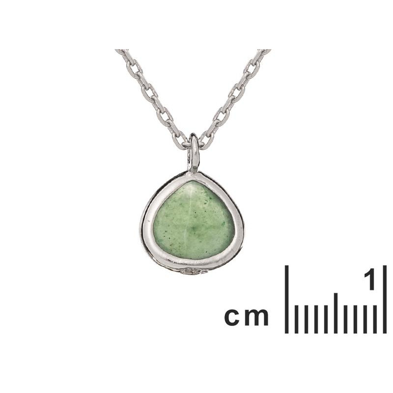 Ogrlica u obliku srca sa zelenim Aventurinom - Slika 2