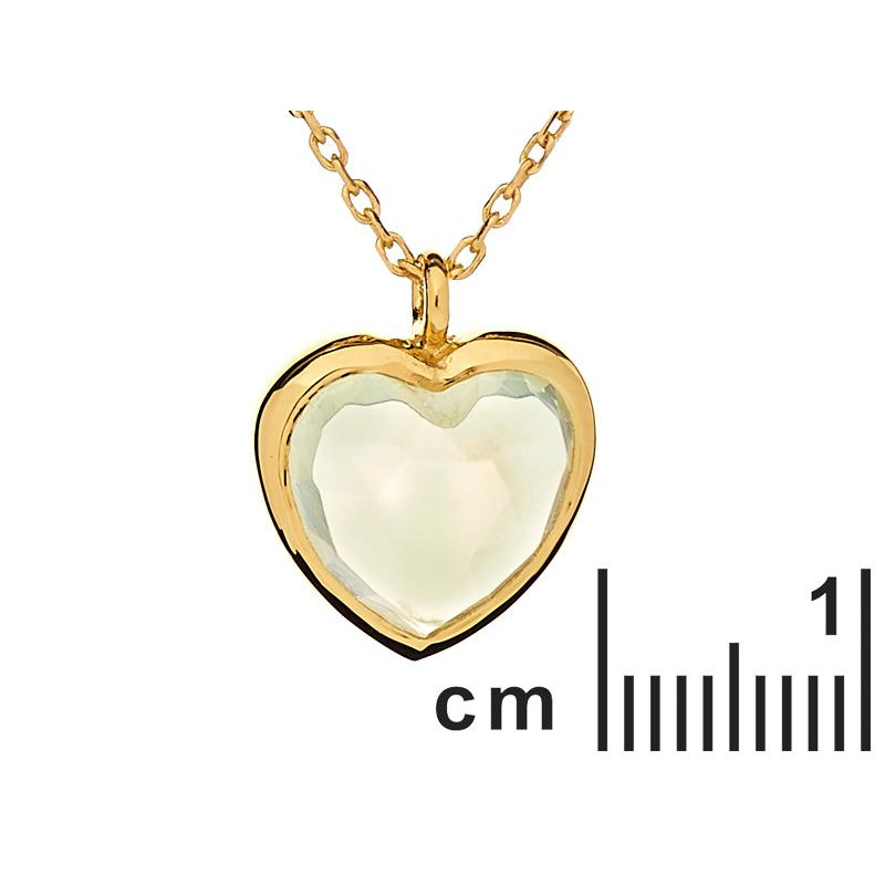 Ogrlica u obliku srca s prirodnim zelenim Prenitom - Slika 2