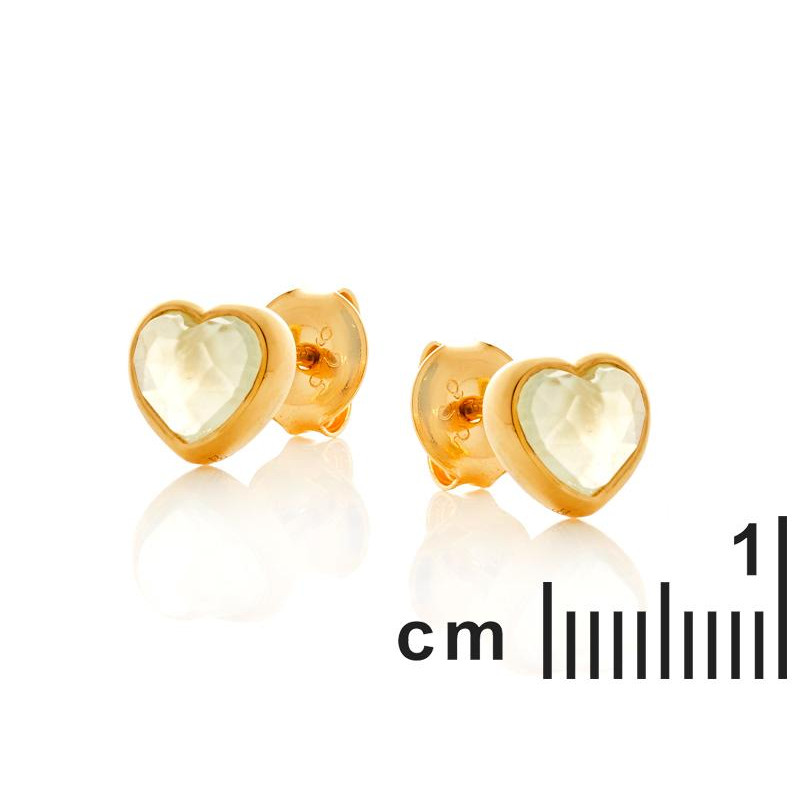 Naušnice u obliku srca s prirodnim zelenim Prenitom - Slika 2