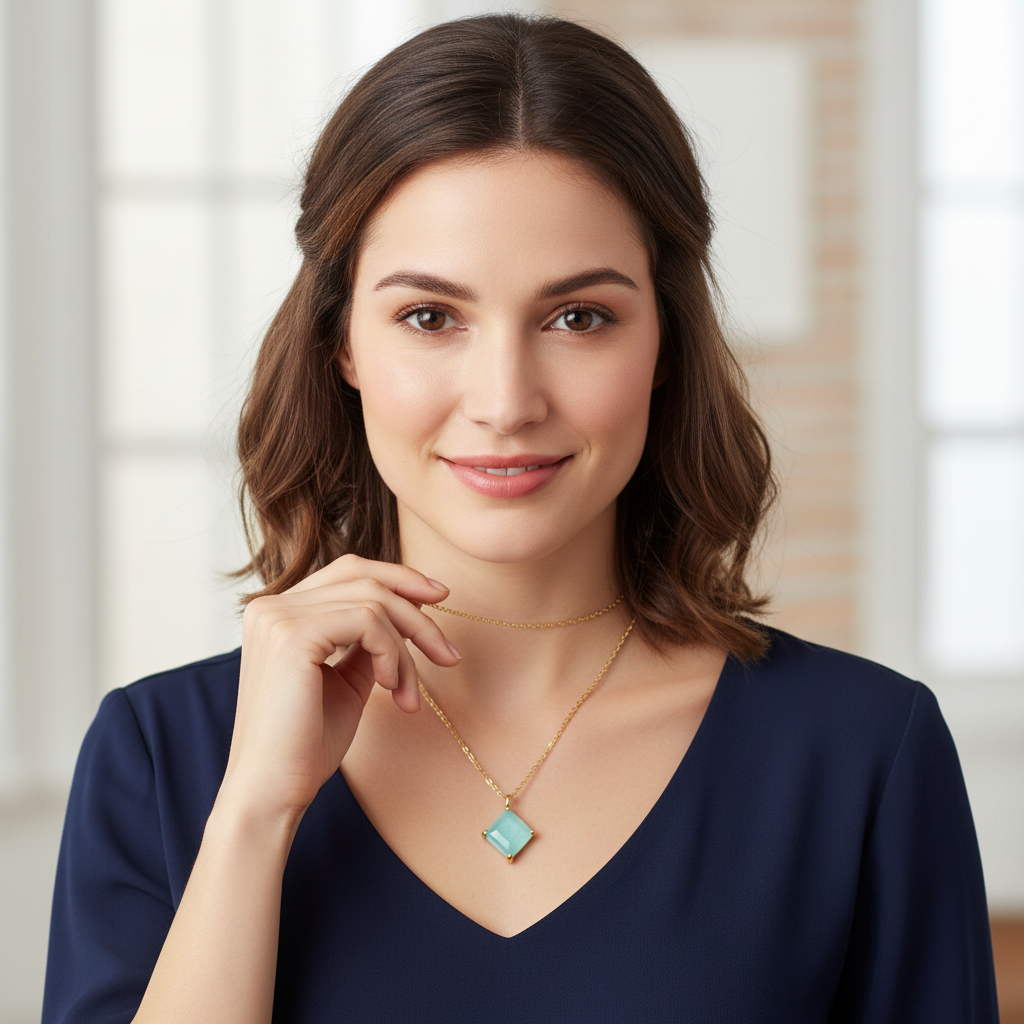 Ogrlica s prirodnim plavim Amazonitom od srebra - Slika 3