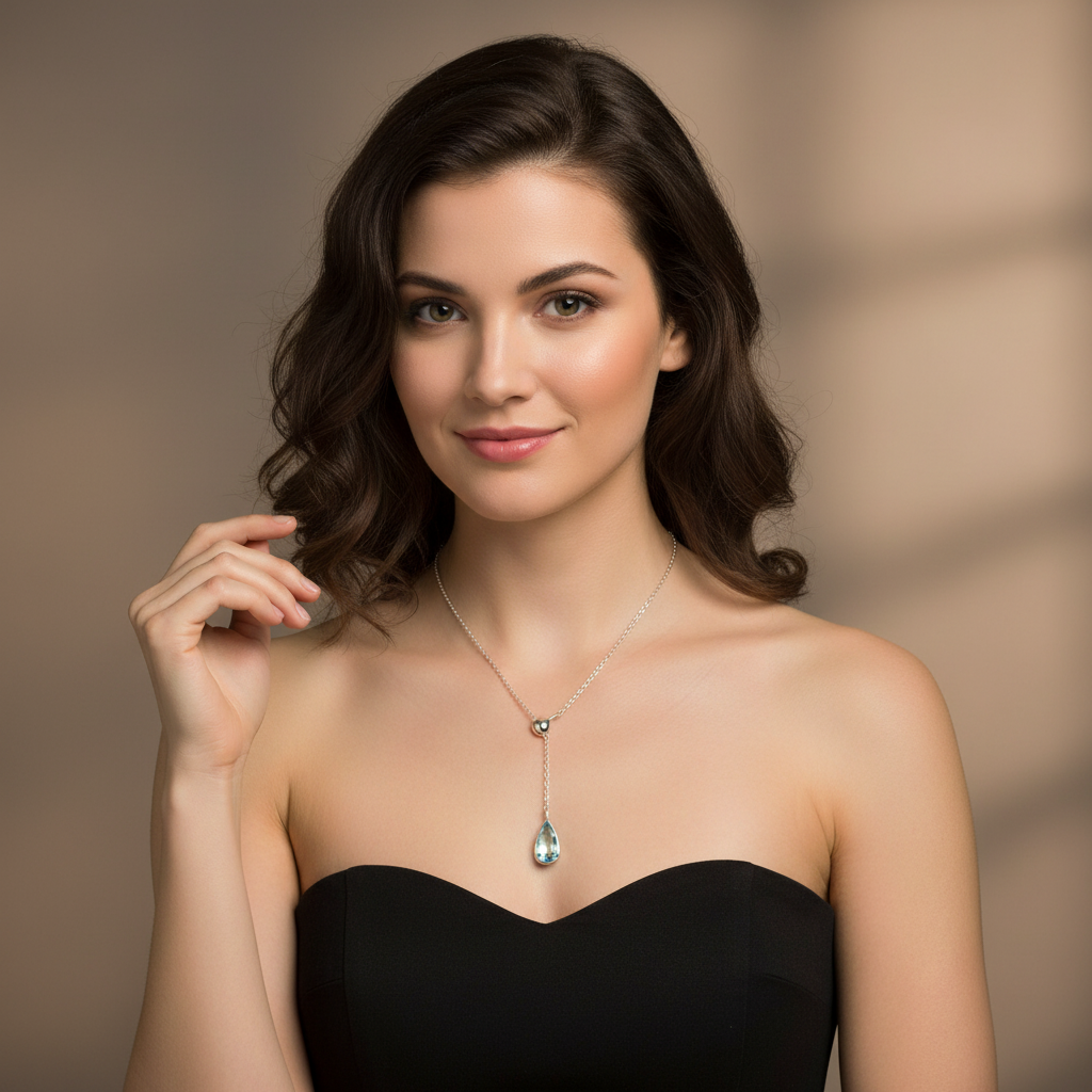 Ogrlica s prirodnim plavim Kalcedonom - Slika 3