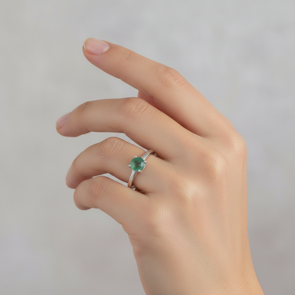 Prsten s prirodnim zelenim Aventurinom - Slika 2