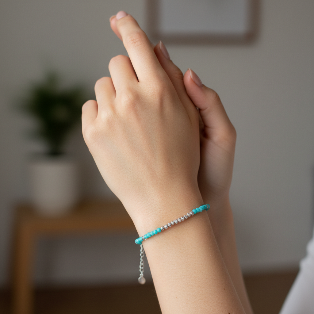 Narukvica s plavim Amazonitom - Slika 2