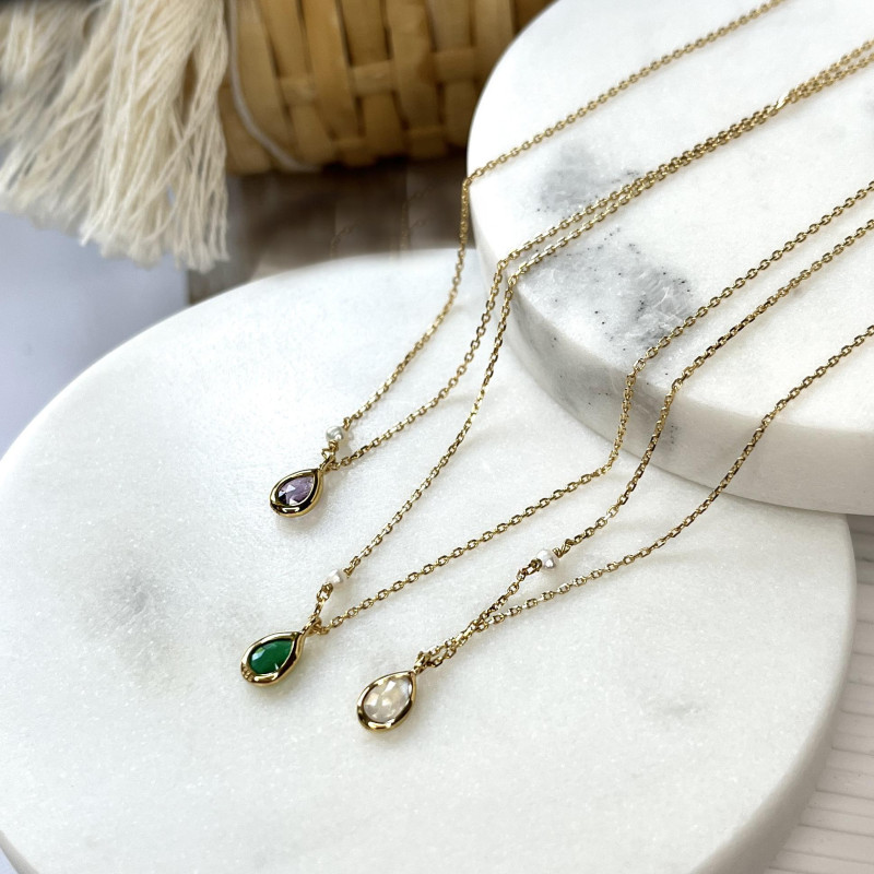 Ogrlica s prirodnim zelenim Oniksom - Slika 4