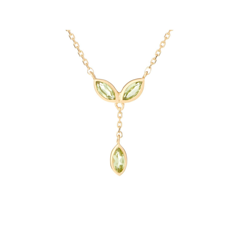 Elegantna ogrlica s prirodnim zelenim Peridotom u pozlaćenom srebru 925