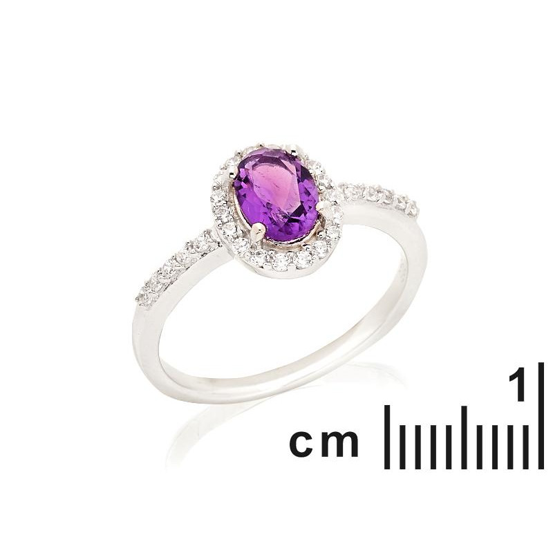Prsten s Ametistom i Cirkonijevim oksidom - Slika 2