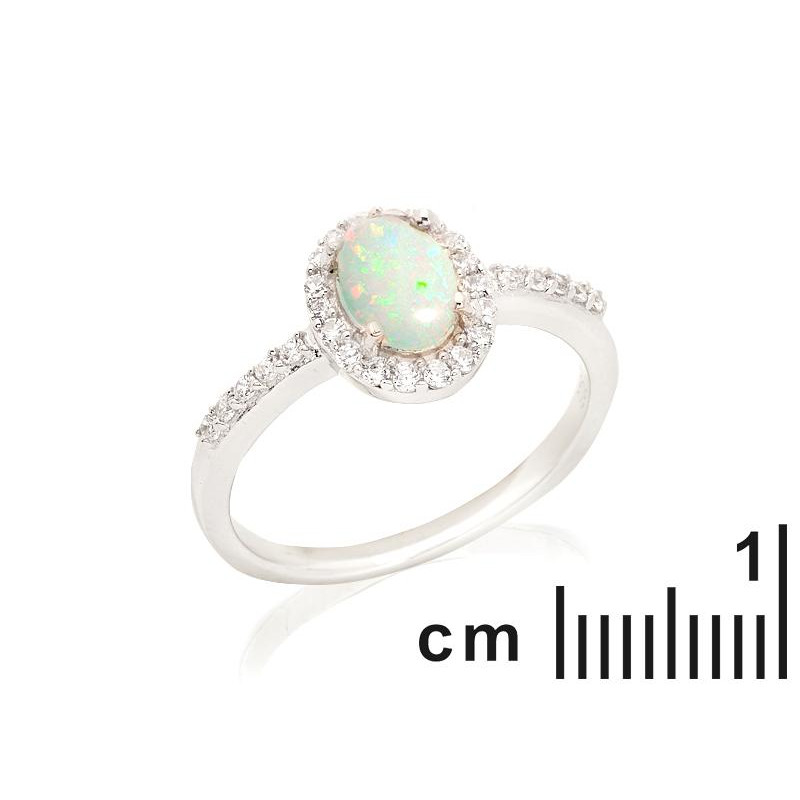 Prsten s Opalom i Cirkonijevim oksidom 2,24g - Slika 2