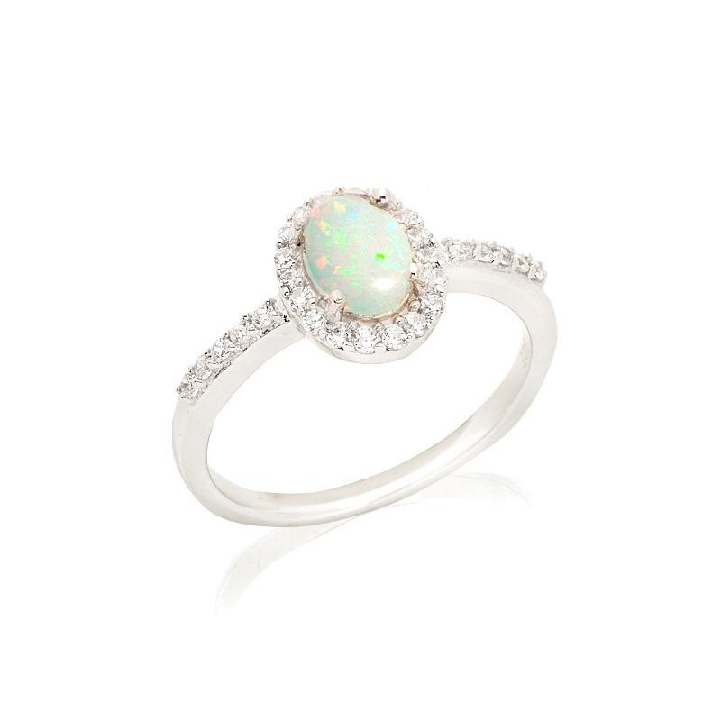 Prsten s Opalom i Cirkonijevim oksidom