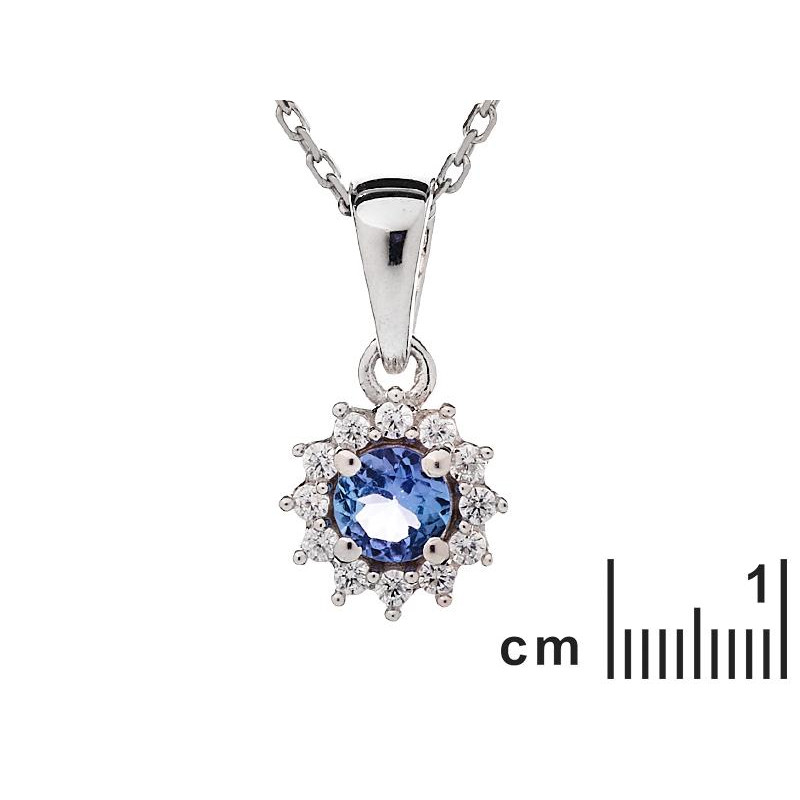 Privjesak s okruglim plavim Tanzanitom - Slika 2