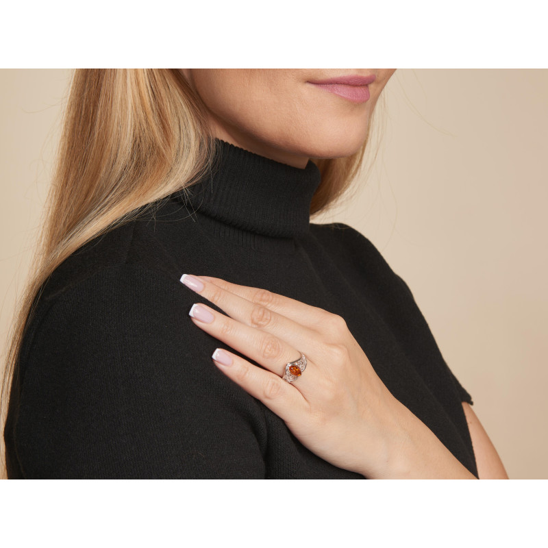 Prsten s konjak Jantarom iz Baltičkog mora - Slika 2