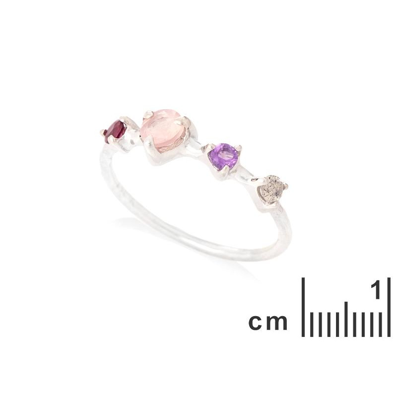 Prsten s prirodnim raznobojnim kamenjem - Slika 2