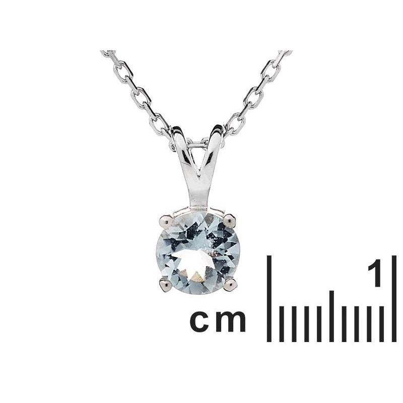 Okrugli privjesak s prirodnim plavim Akvamarinom - Slika 2