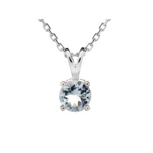 Okrugli privjesak s prirodnim plavim Akvamarinom