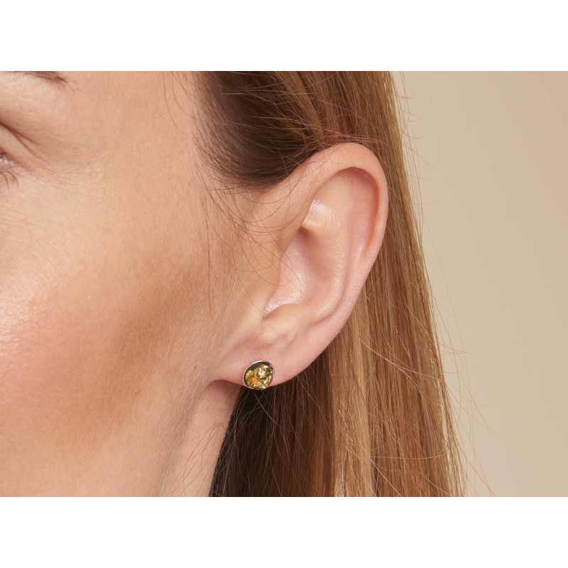 Naušnice s okruglim prirodnim zelenim Jantarom - Slika 2