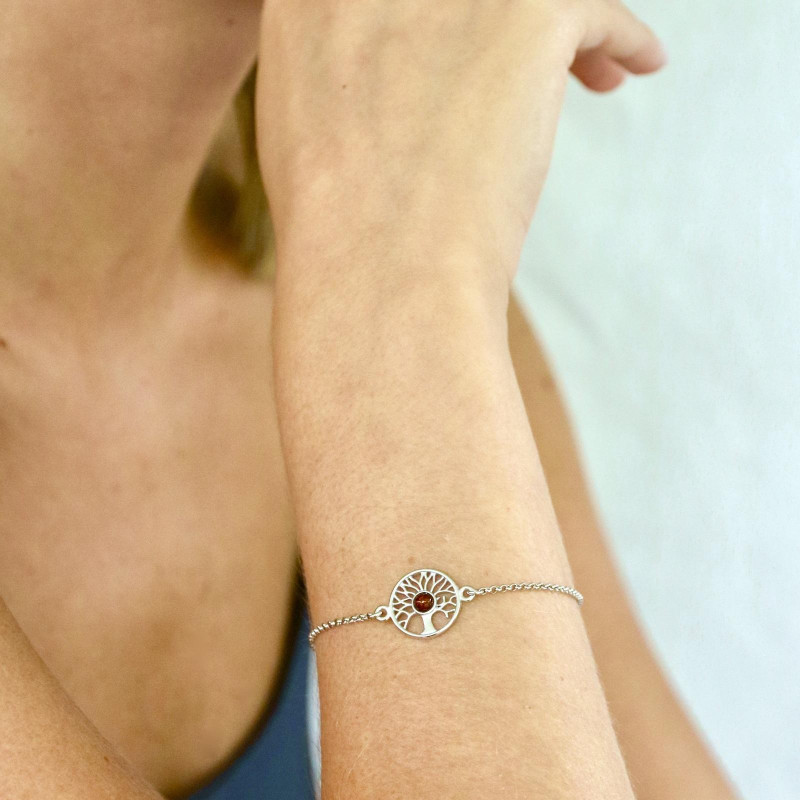 Narukvica Drvo života s konjak jantarom - Slika 3